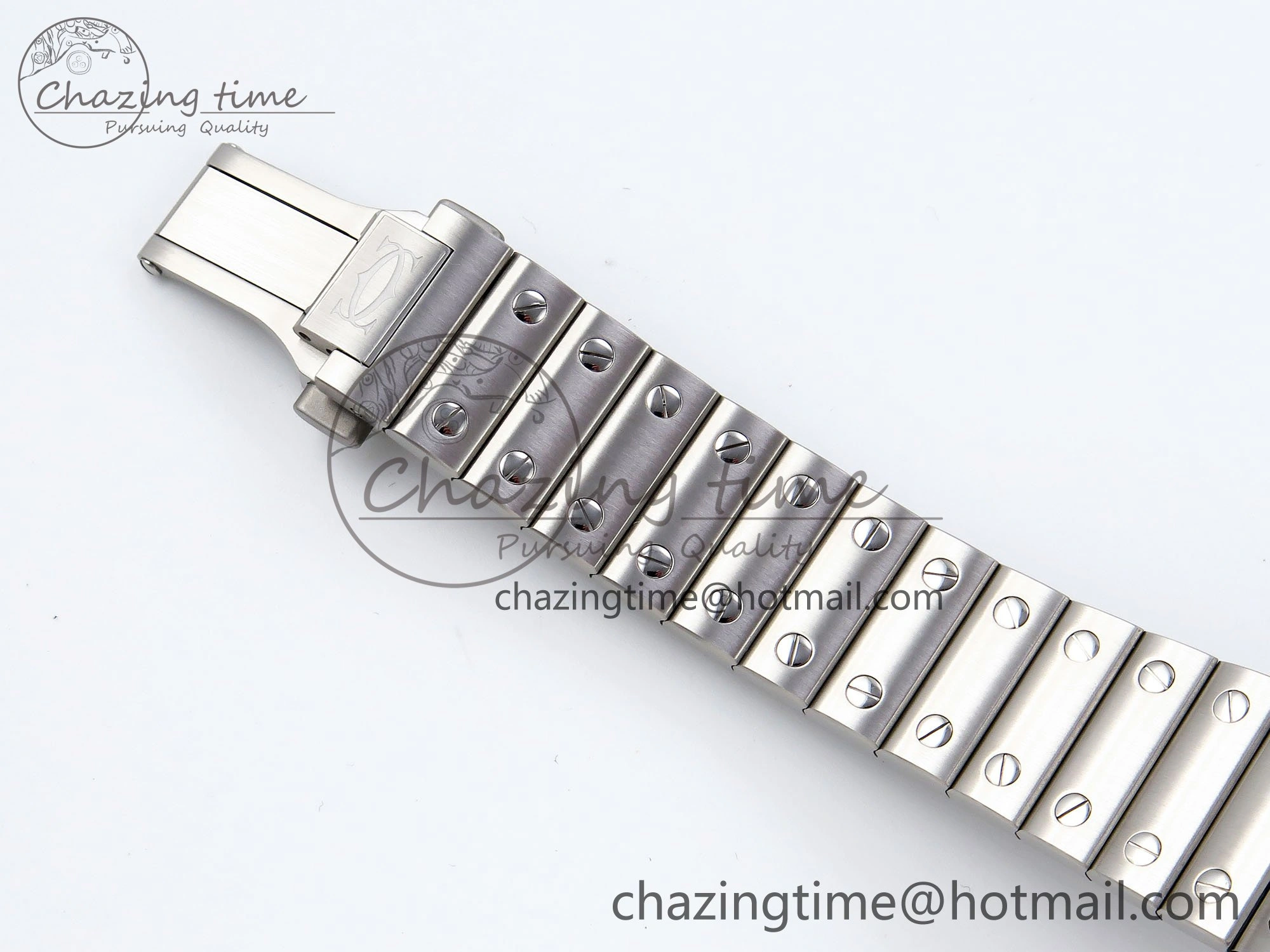 Santos de Cartier 35mm BVF 1:1 Best Edition Green Dial on SS SmartLinks Bracelet MIYOTA 9015