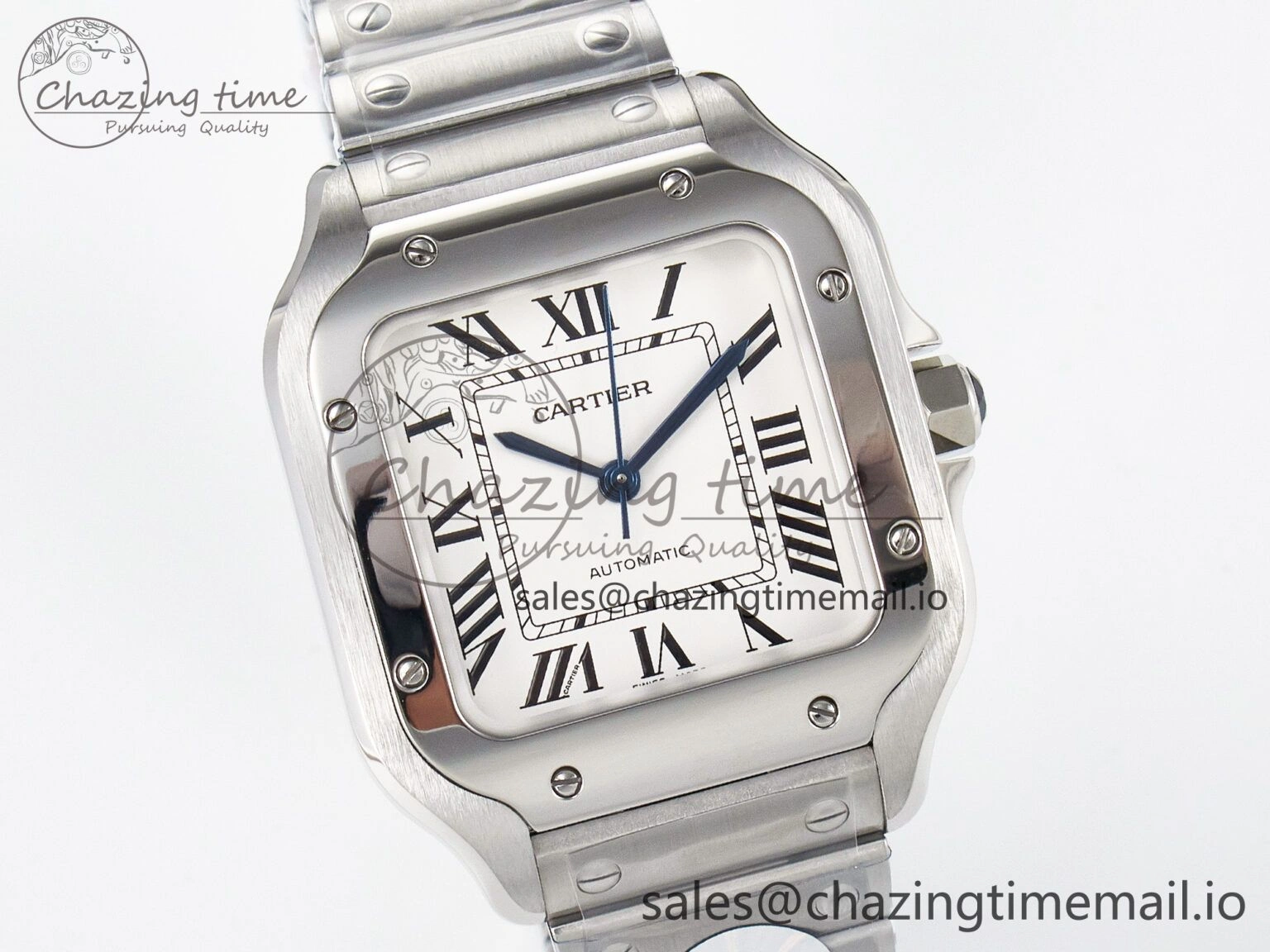 Santos de Cartier 35mm J12F 1:1 Best Edition White Dial on SS SmartLinks Bracelet MIYOTA 9015