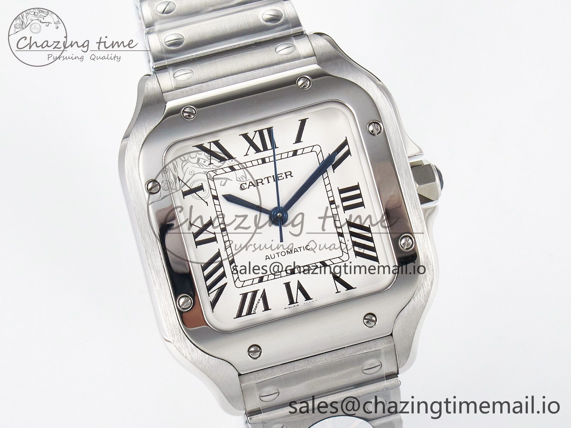 Santos de Cartier 35mm J12F 1:1 Best Edition White Dial on SS SmartLinks Bracelet MIYOTA 9015