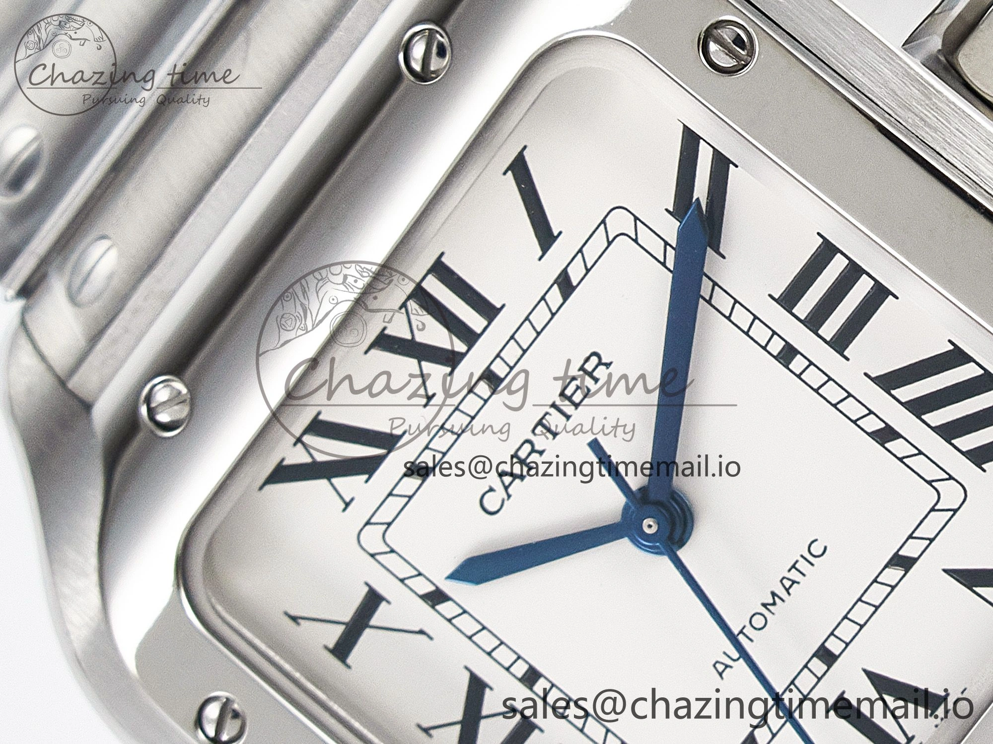 Santos de Cartier 35mm J12F 1:1 Best Edition White Dial on SS SmartLinks Bracelet MIYOTA 9015