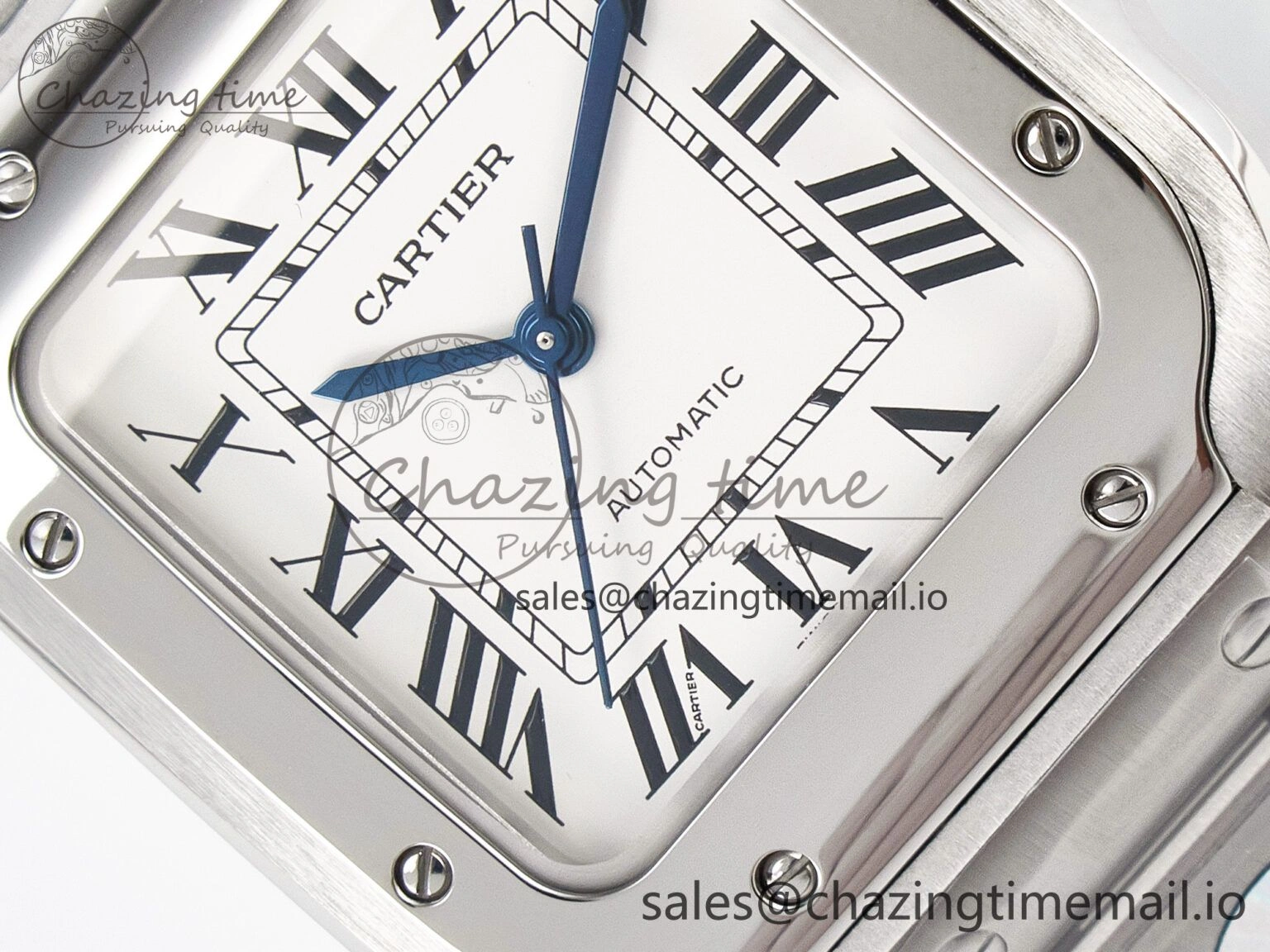 Santos de Cartier 35mm J12F 1:1 Best Edition White Dial on SS SmartLinks Bracelet MIYOTA 9015