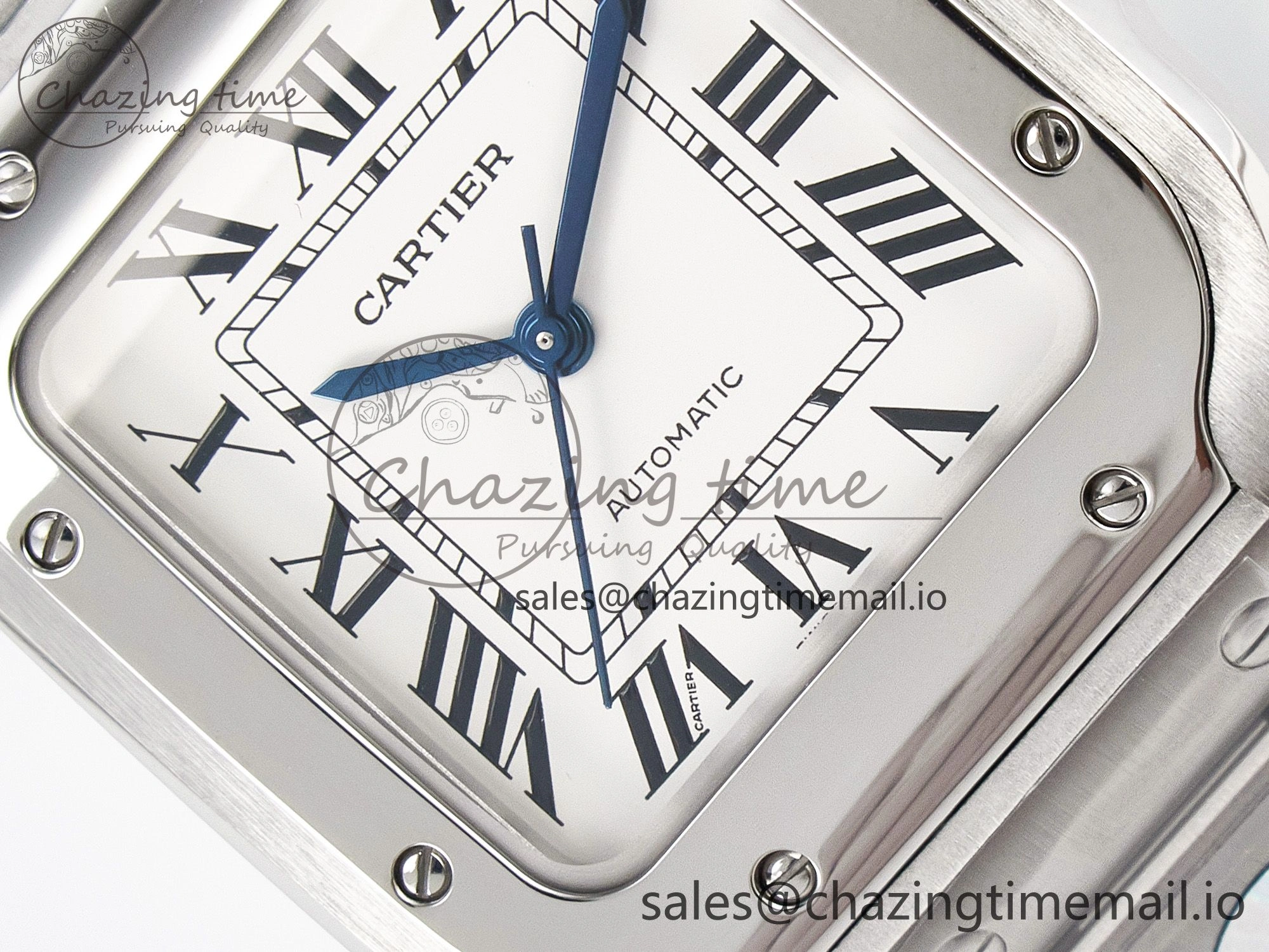 Santos de Cartier 35mm J12F 1:1 Best Edition White Dial on SS SmartLinks Bracelet MIYOTA 9015