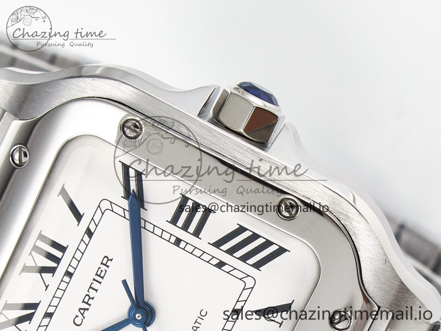 Santos de Cartier 35mm J12F 1:1 Best Edition White Dial on SS SmartLinks Bracelet MIYOTA 9015