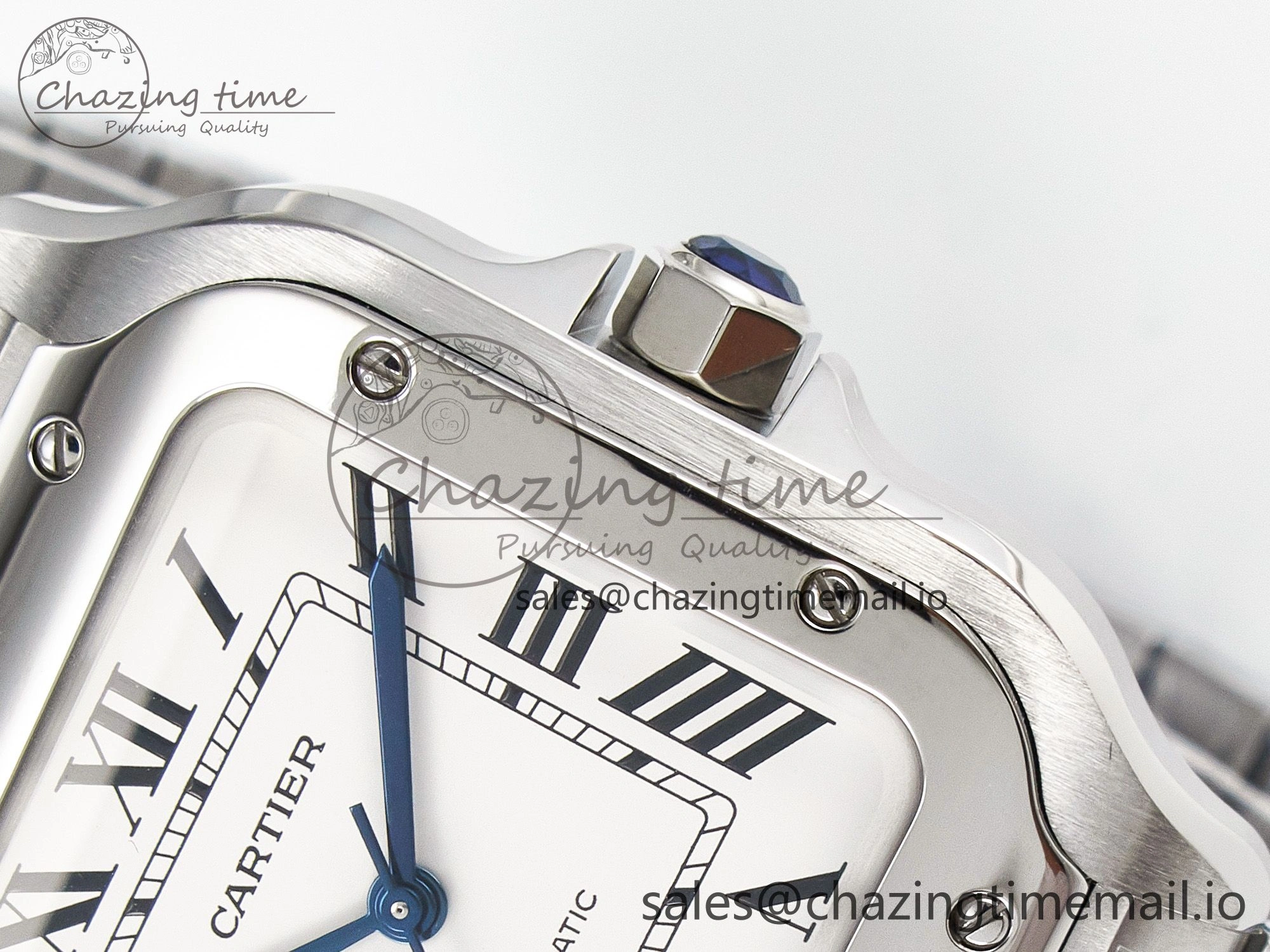 Santos de Cartier 35mm J12F 1:1 Best Edition White Dial on SS SmartLinks Bracelet MIYOTA 9015