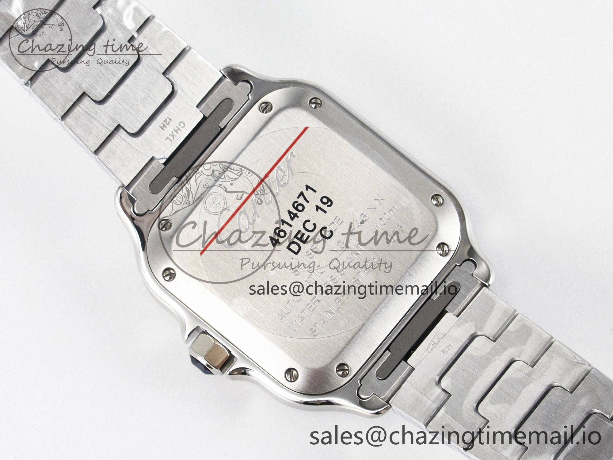 Santos de Cartier 35mm J12F 1:1 Best Edition White Dial on SS SmartLinks Bracelet MIYOTA 9015