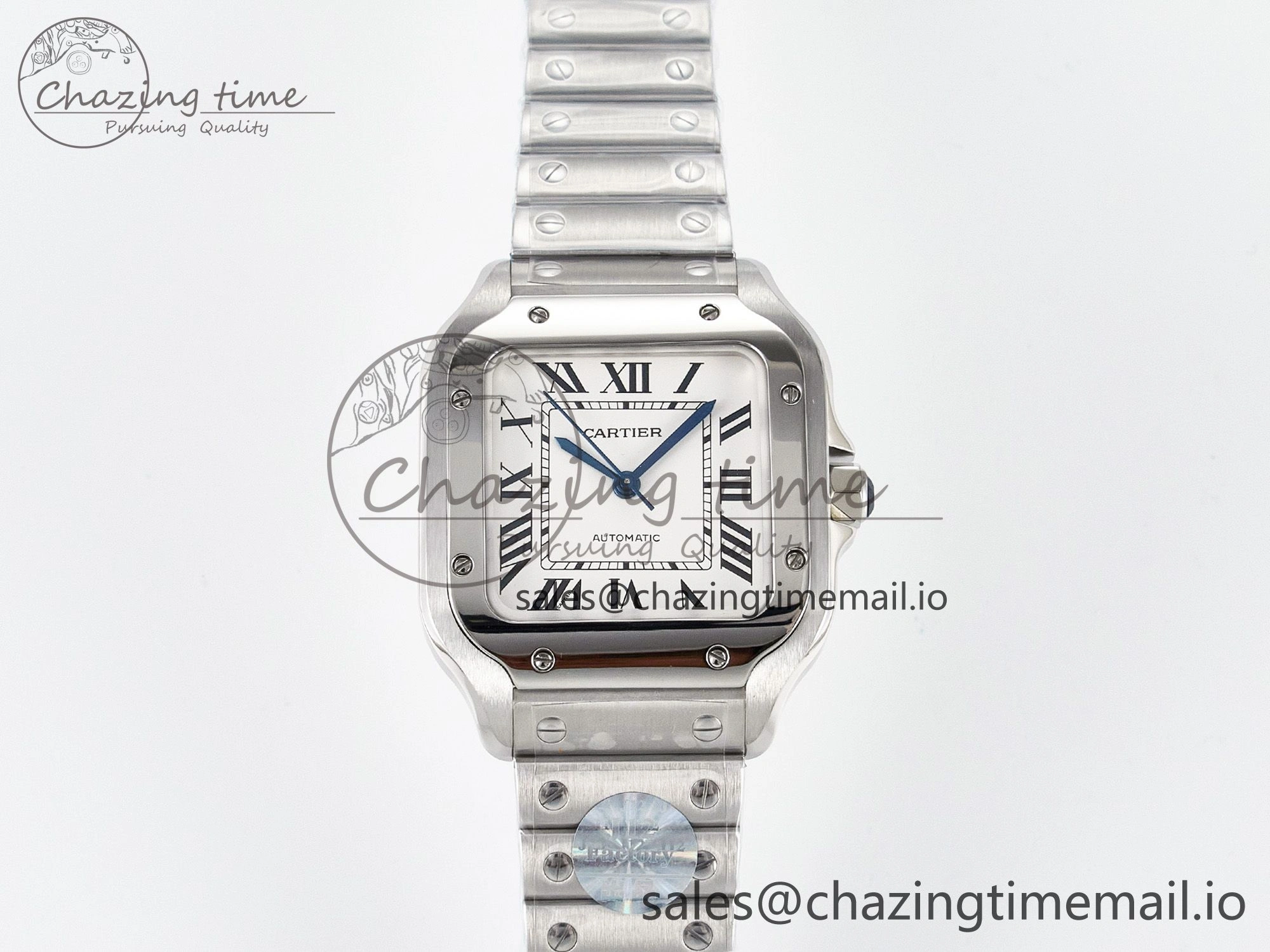 Santos de Cartier 35mm J12F 1:1 Best Edition White Dial on SS SmartLinks Bracelet MIYOTA 9015