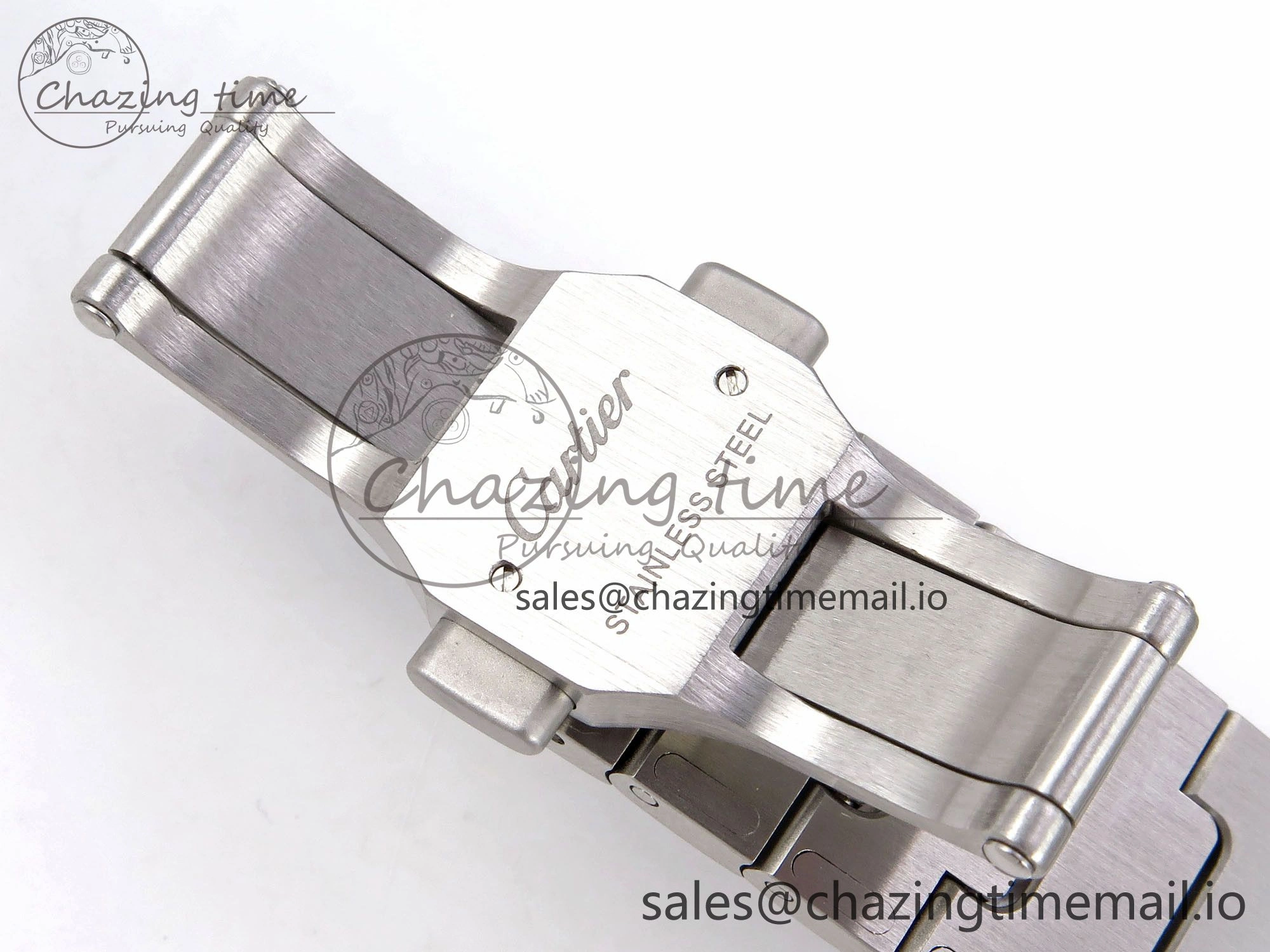 Santos de Cartier 35mm SS AF 1:1 Best Edition Blue Dial on SS SmartLinks Bracelet MIYOTA 9015