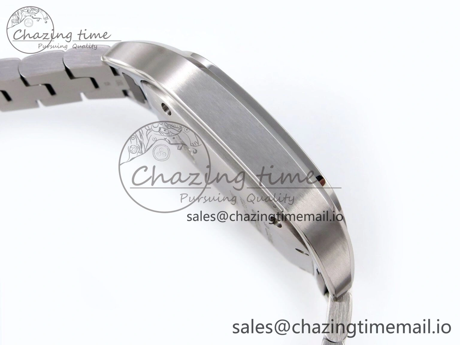 Santos de Cartier 35mm SS AF 1:1 Best Edition Green Dial on SS SmartLinks Bracelet MIYOTA 9015