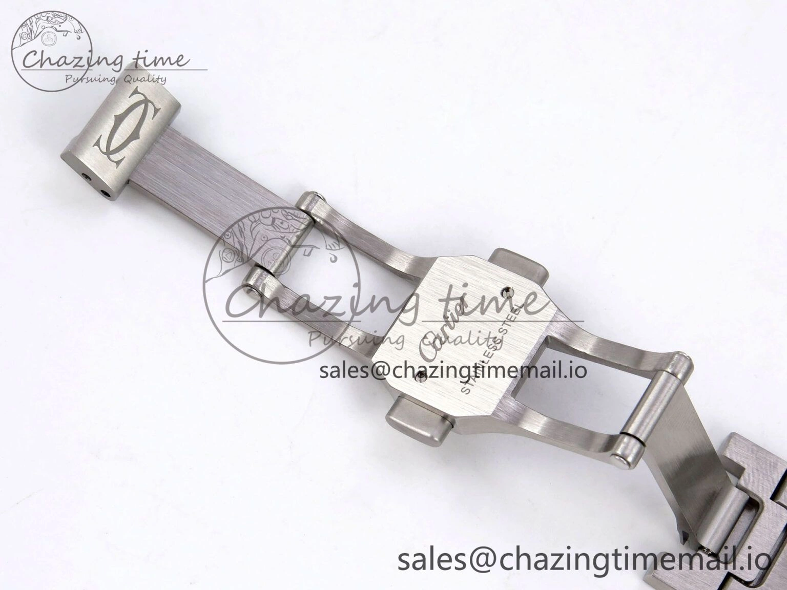 Santos de Cartier 35mm SS AF 1:1 Best Edition Green Dial on SS SmartLinks Bracelet MIYOTA 9015