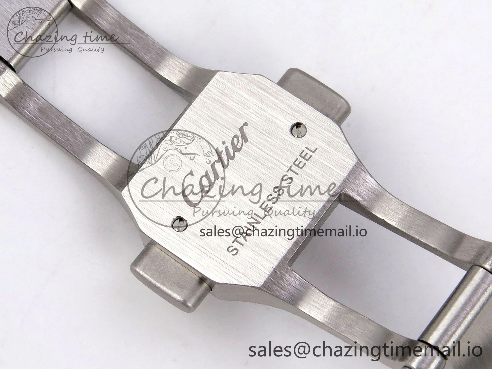 Santos de Cartier 35mm SS AF 1:1 Best Edition Green Dial on SS SmartLinks Bracelet MIYOTA 9015