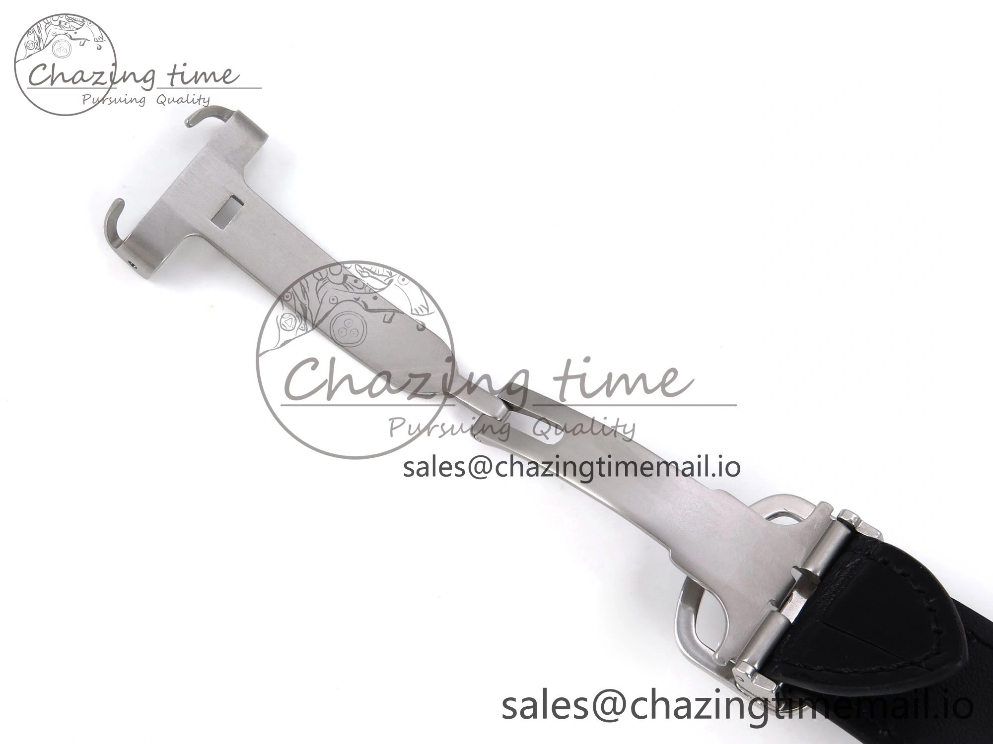 Santos de Cartier 35mm SS AF 1:1 Best Edition White Dial on Black Leather Strap MIYOTA 9015