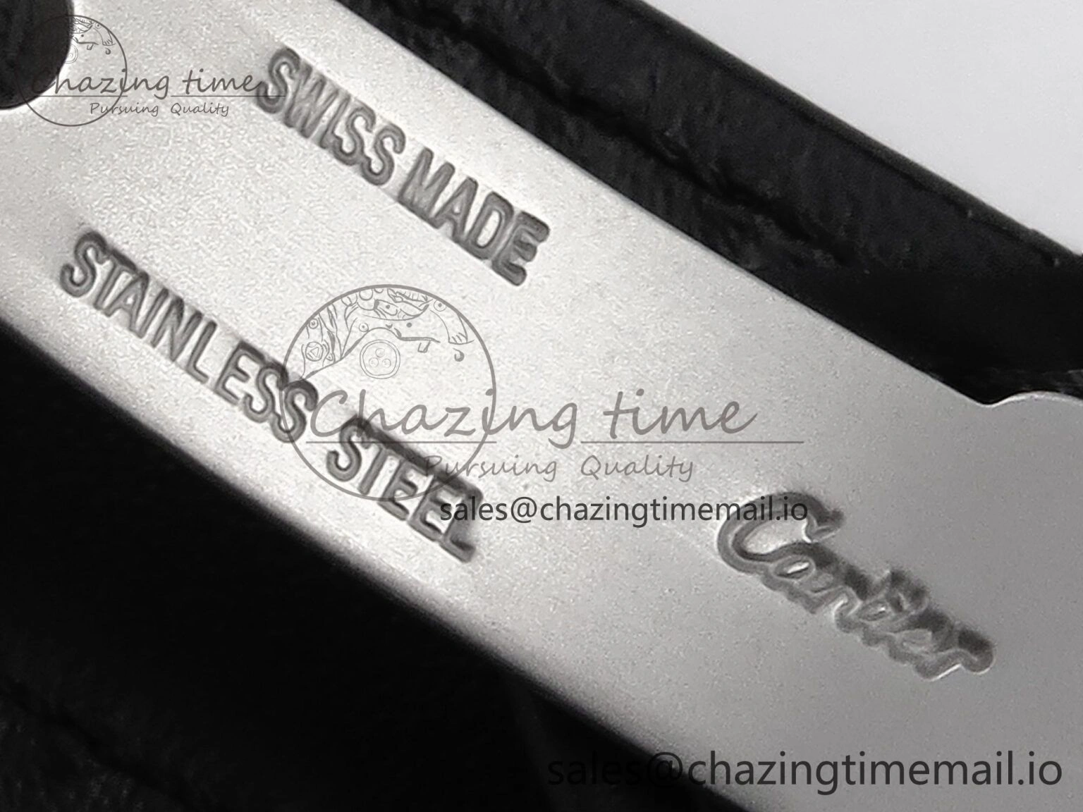 Santos de Cartier 35mm SS AF 1:1 Best Edition White Dial on Black Leather Strap MIYOTA 9015
