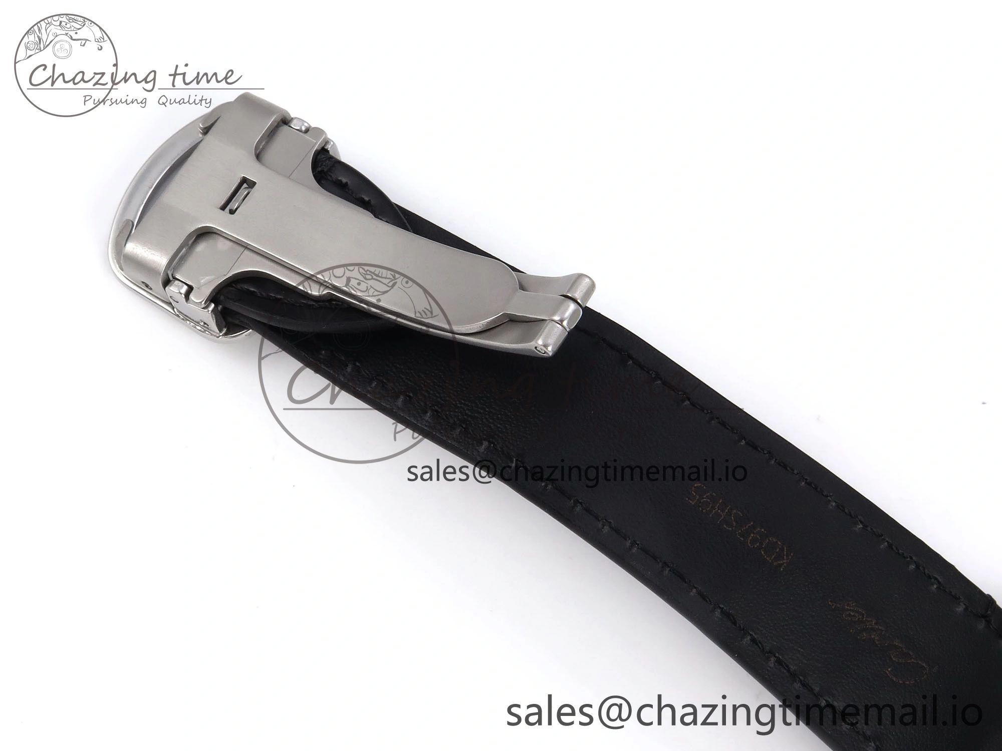 Santos de Cartier 35mm SS AF 1:1 Best Edition White Dial on Black Leather Strap MIYOTA 9015