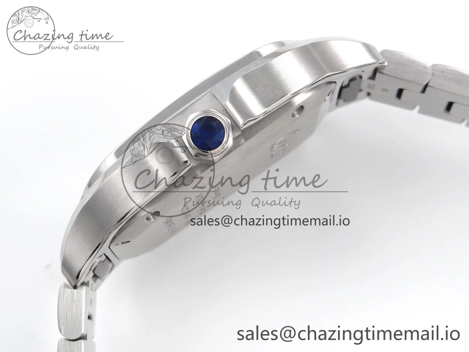 Santos de Cartier 35mm SS BVF 1:1 Best Edition Brown Dial on SS SmartLinks Bracelet MIYOTA 9015 V2