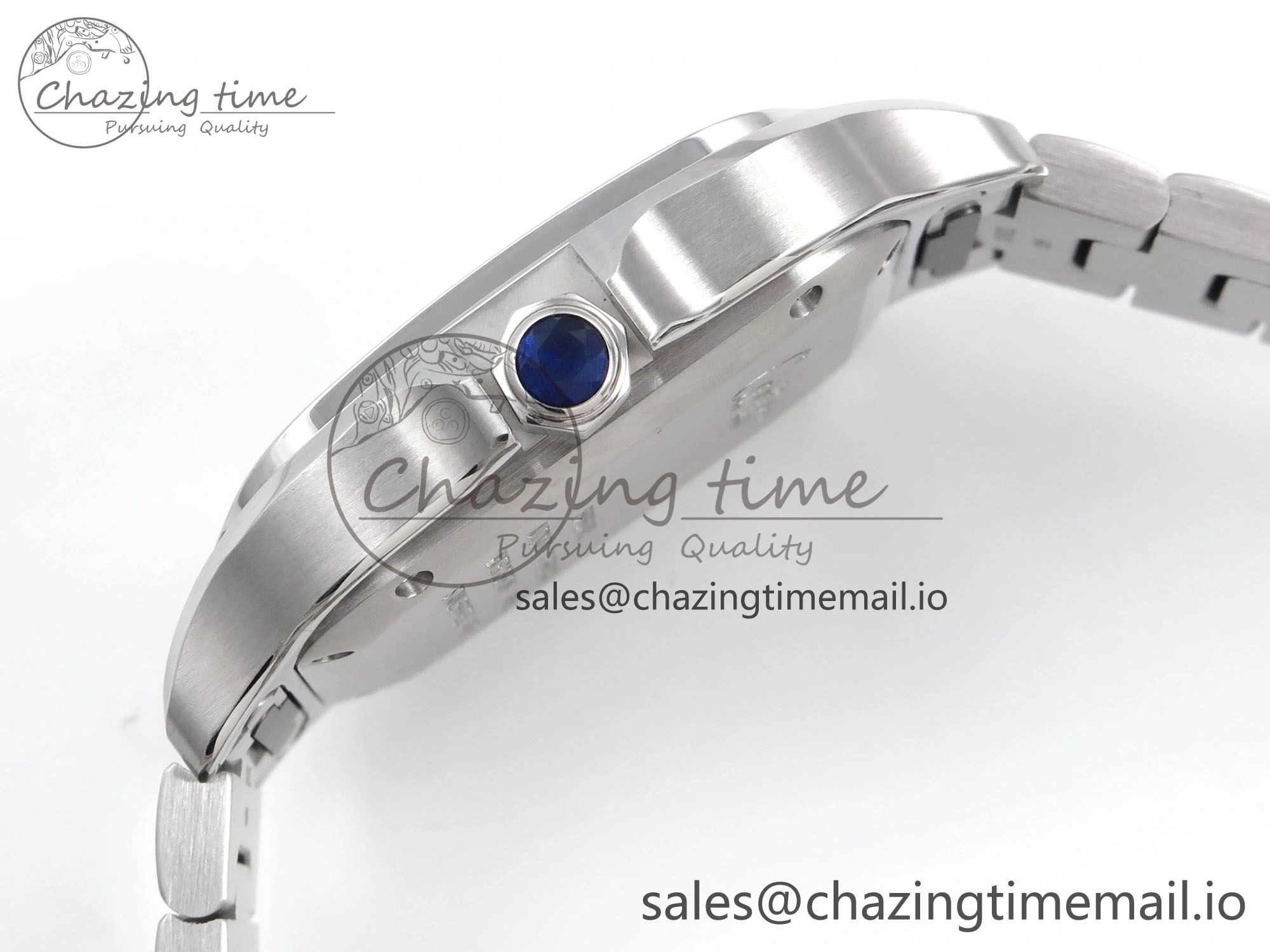 Santos de Cartier 35mm SS BVF 1:1 Best Edition Brown Dial on SS SmartLinks Bracelet MIYOTA 9015 V2