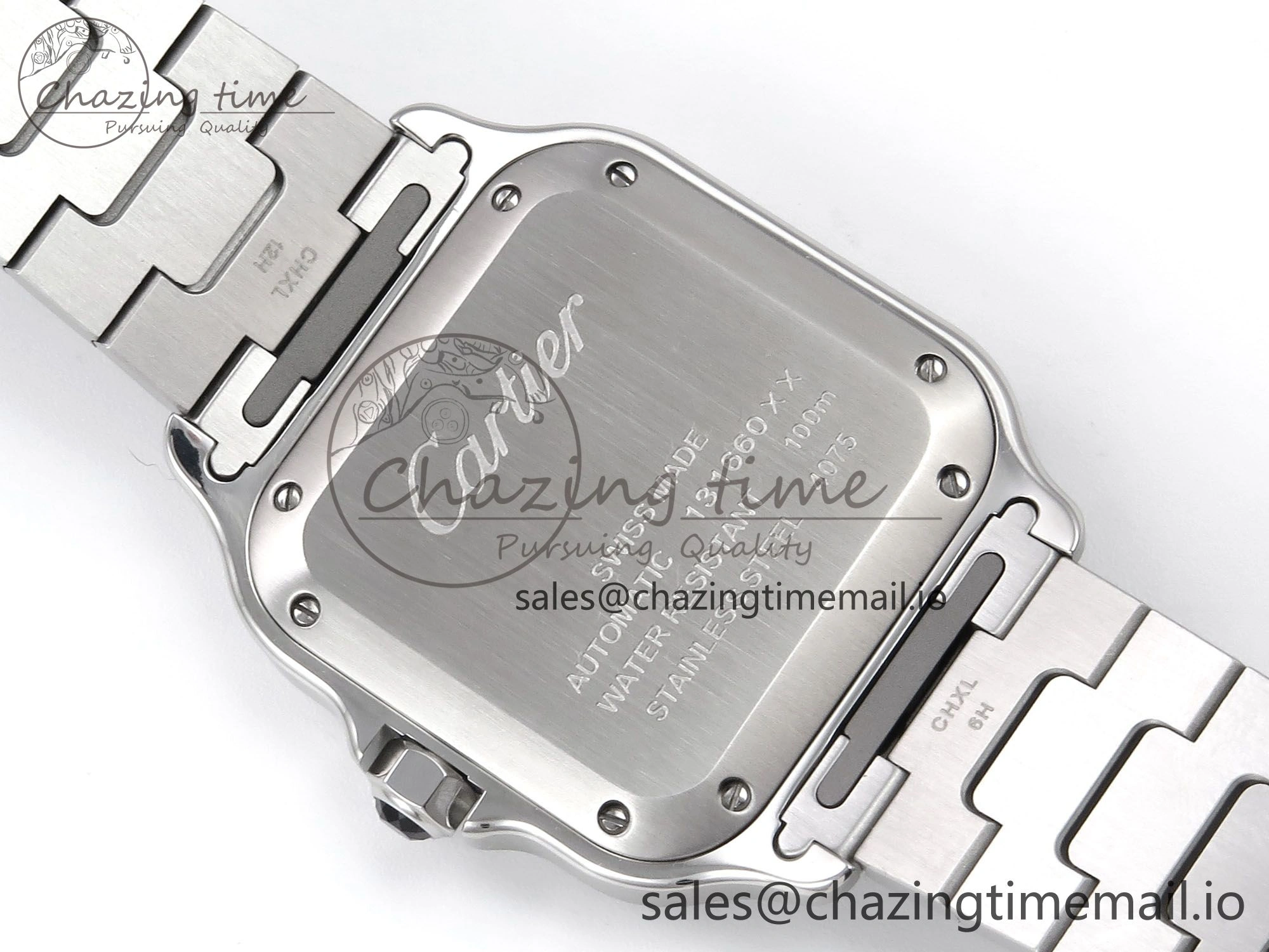 Santos de Cartier 35mm SS BVF 1:1 Best Edition Brown Dial on SS SmartLinks Bracelet MIYOTA 9015 V2