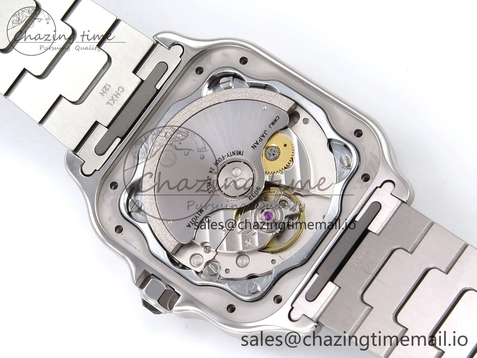 Santos de Cartier 35mm SS BVF 1:1 Best Edition Brown Dial on SS SmartLinks Bracelet MIYOTA 9015 V2
