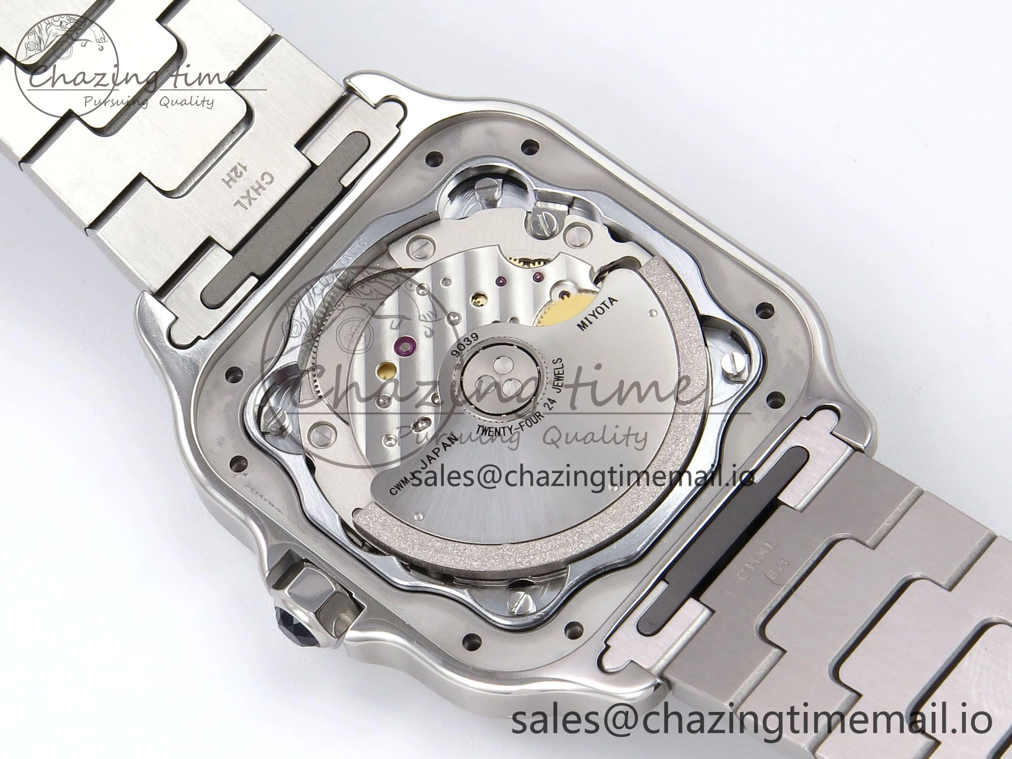 Santos de Cartier 35mm SS BVF 1:1 Best Edition Brown Dial on SS SmartLinks Bracelet MIYOTA 9015 V2