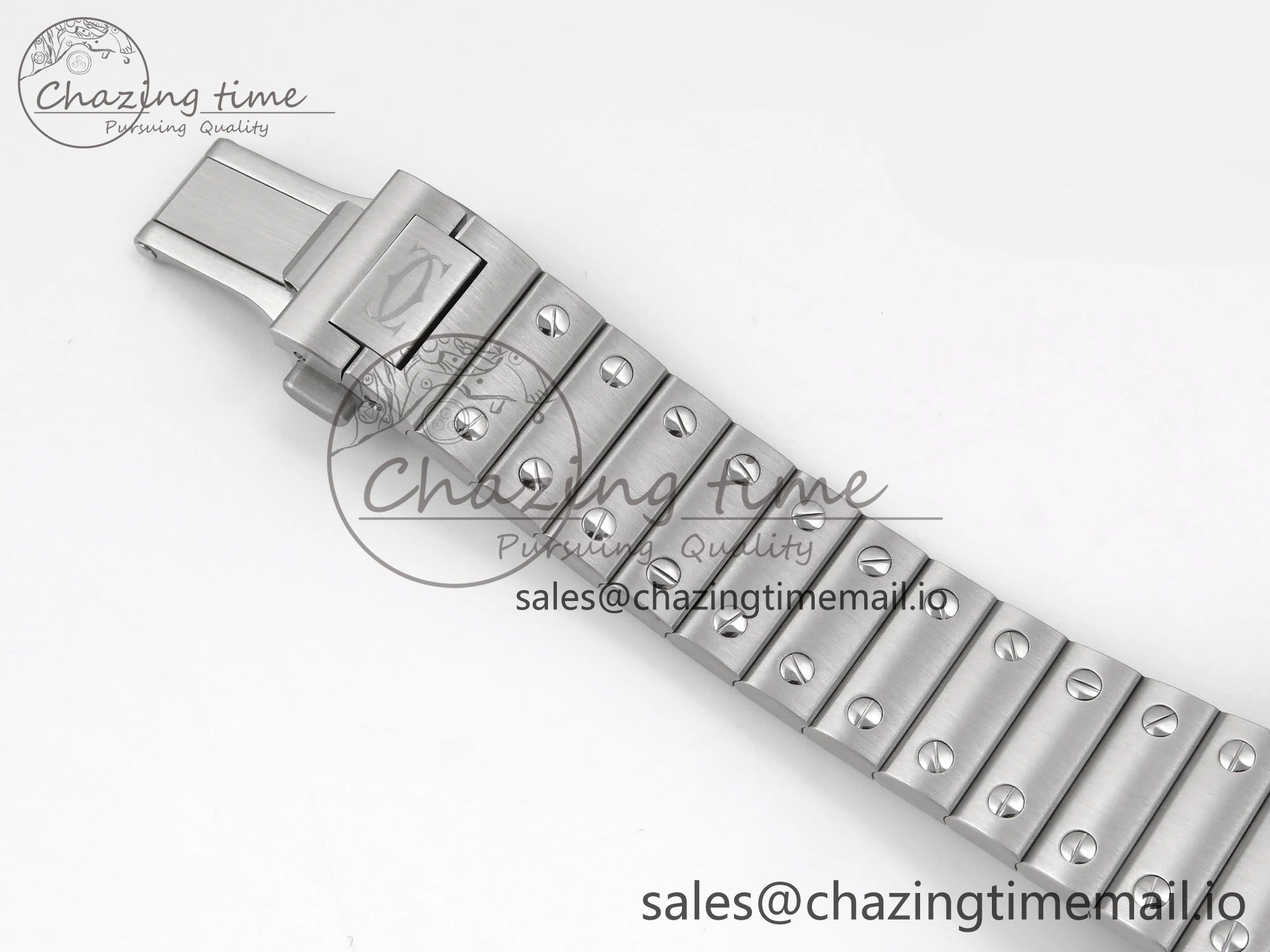 Santos de Cartier 35mm SS BVF 1:1 Best Edition Brown Dial on SS SmartLinks Bracelet MIYOTA 9015 V2