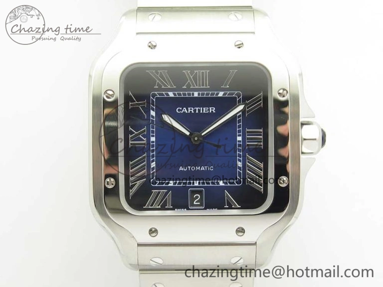 Santos de Cartier 40mm 2018 BVF 1:1 Best Edition Blue Dial on SS SmartLinks Bracelet MIYOTA 9015