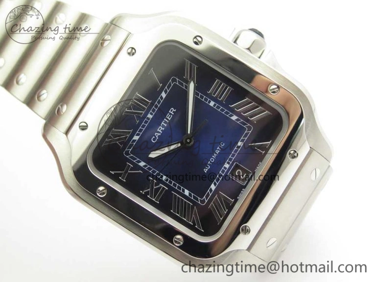 Santos de Cartier 40mm 2018 BVF 1:1 Best Edition Blue Dial on SS SmartLinks Bracelet MIYOTA 9015