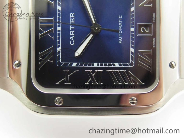 Santos de Cartier 40mm 2018 BVF 1:1 Best Edition Blue Dial on SS SmartLinks Bracelet MIYOTA 9015