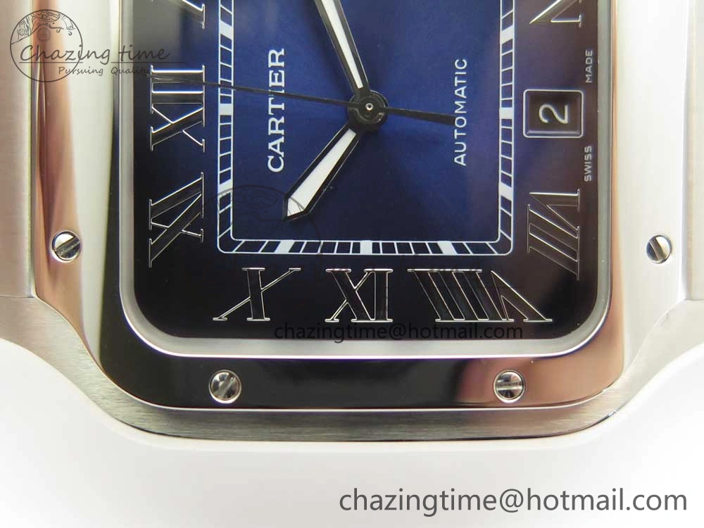 Santos de Cartier 40mm 2018 BVF 1:1 Best Edition Blue Dial on SS SmartLinks Bracelet MIYOTA 9015