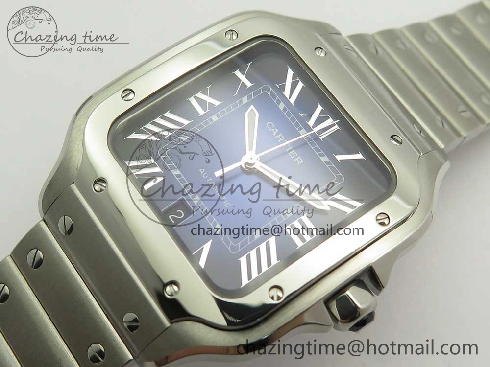Santos de Cartier 40mm 2018 BVF 1:1 Best Edition Blue Dial on SS SmartLinks Bracelet MIYOTA 9015