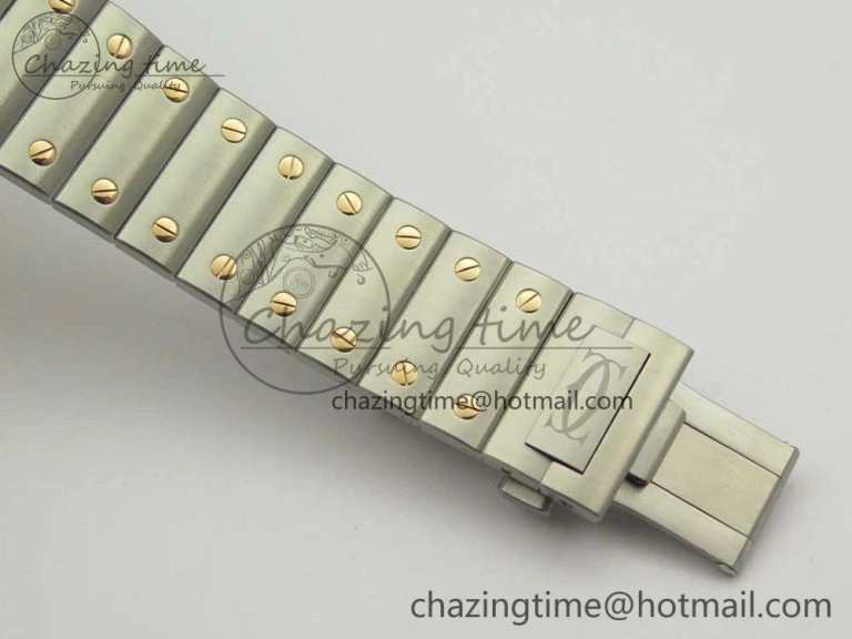 Santos de Cartier 40mm 2018 BVF 1:1 Best Edition RG Bezel White Dial on SS SmartLinks Bracelet MIYOTA 9015