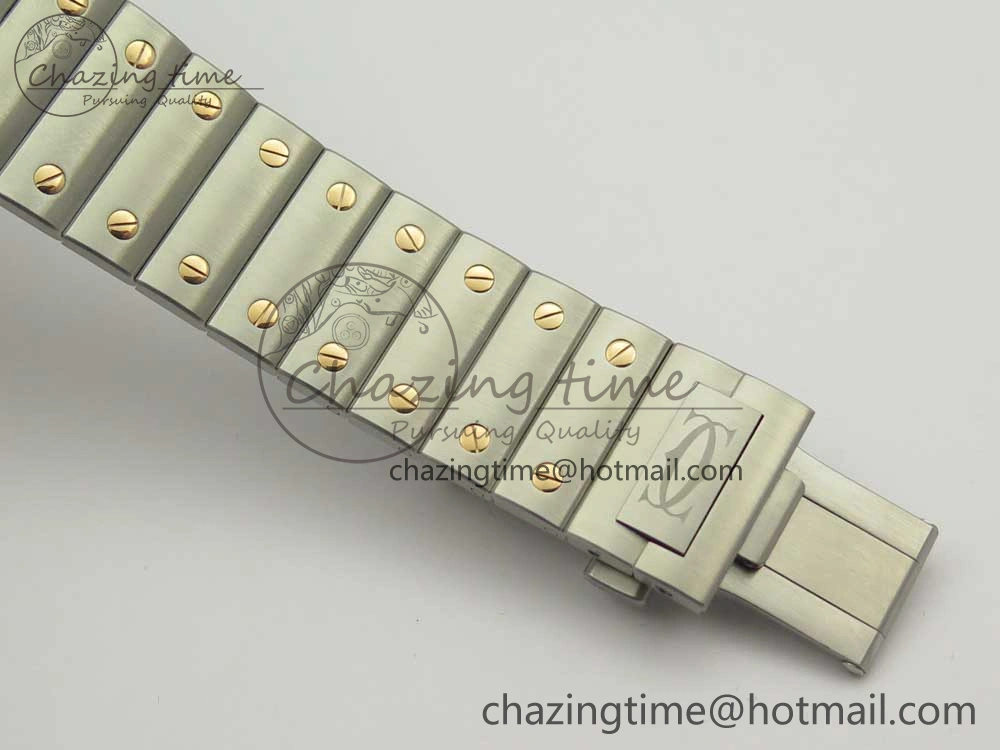 Santos de Cartier 40mm 2018 BVF 1:1 Best Edition RG Bezel White Dial on SS SmartLinks Bracelet MIYOTA 9015
