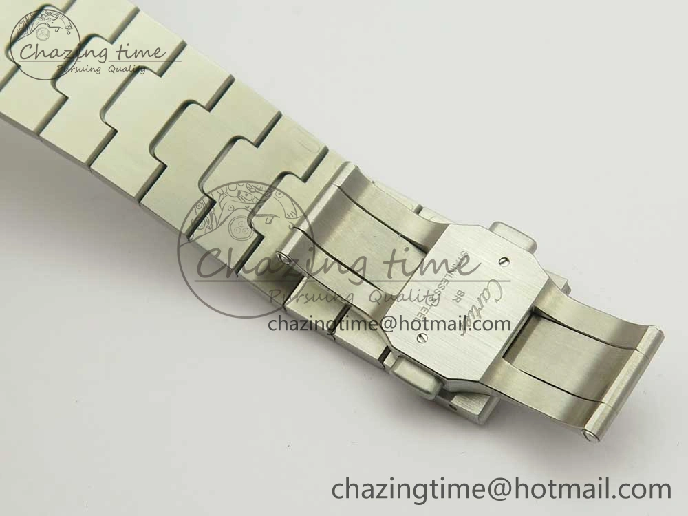 Santos de Cartier 40mm 2018 BVF 1:1 Best Edition RG Bezel White Dial on SS SmartLinks Bracelet MIYOTA 9015
