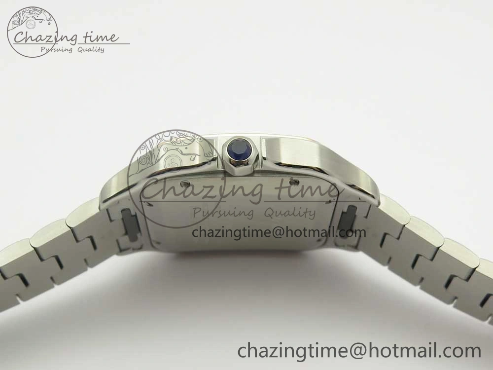 Santos de Cartier 40mm 2018 BVF 1:1 Best Edition RG Bezel White Dial on SS SmartLinks Bracelet MIYOTA 9015