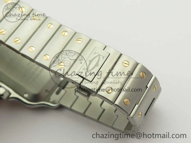 Santos de Cartier 40mm 2018 BVF 1:1 Best Edition RG Bezel White Dial on SS SmartLinks Bracelet MIYOTA 9015