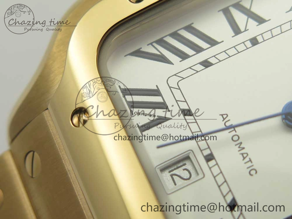 Santos de Cartier 40mm 2018 BVF 1:1 Best Edition RG White Dial on RG SmartLinks Bracelet MIYOTA 9015