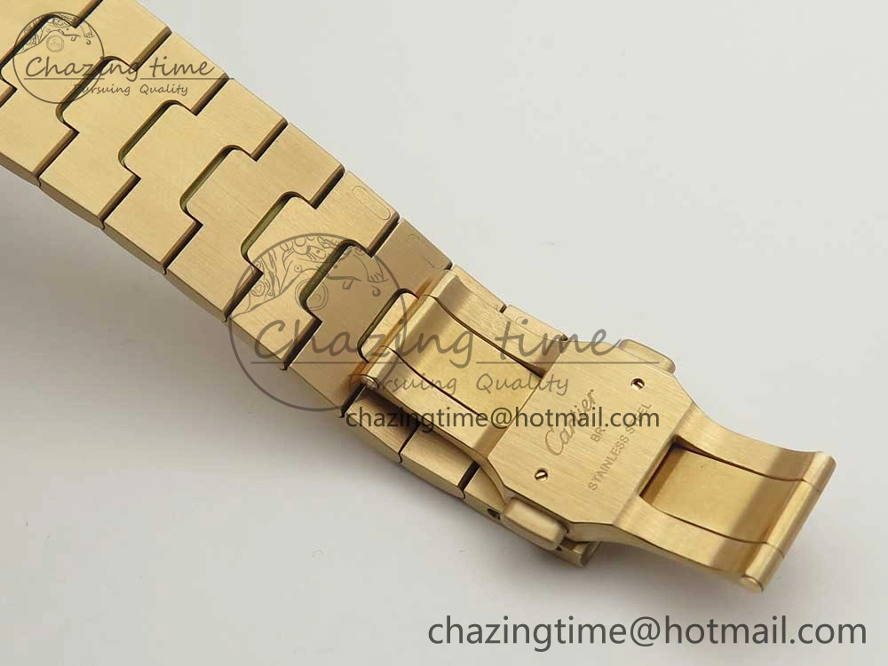 Santos de Cartier 40mm 2018 BVF 1:1 Best Edition RG White Dial on RG SmartLinks Bracelet MIYOTA 9015