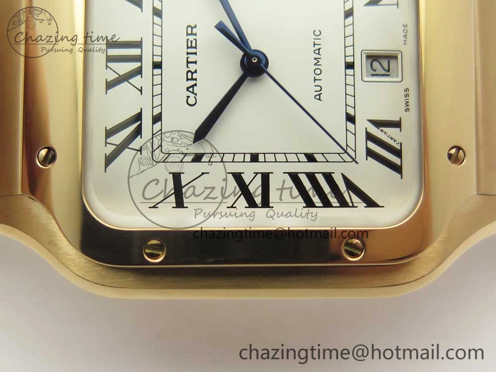 Santos de Cartier 40mm 2018 BVF 1:1 Best Edition RG White Dial on RG SmartLinks Bracelet MIYOTA 9015