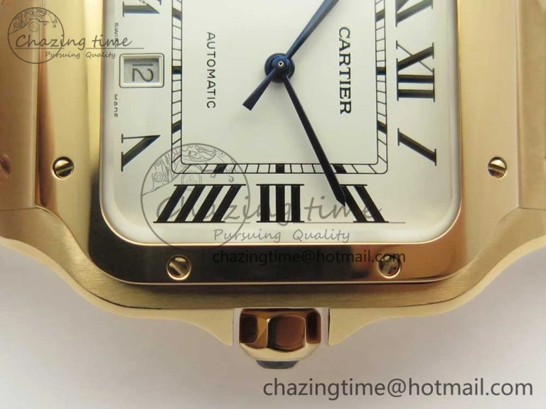 Santos de Cartier 40mm 2018 BVF 1:1 Best Edition RG White Dial on RG SmartLinks Bracelet MIYOTA 9015