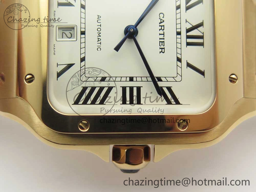 Santos de Cartier 40mm 2018 BVF 1:1 Best Edition RG White Dial on RG SmartLinks Bracelet MIYOTA 9015