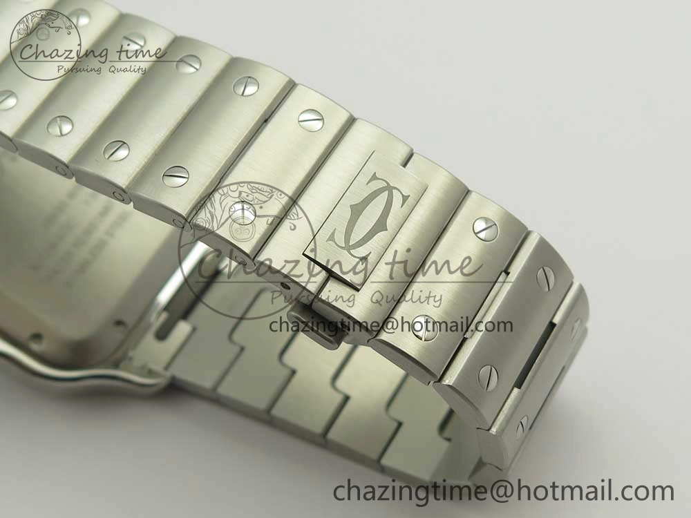 Santos de Cartier 40mm 2018 BVF 1:1 Best Edition White Dial on SS SmartLinks Bracelet MIYOTA 9015
