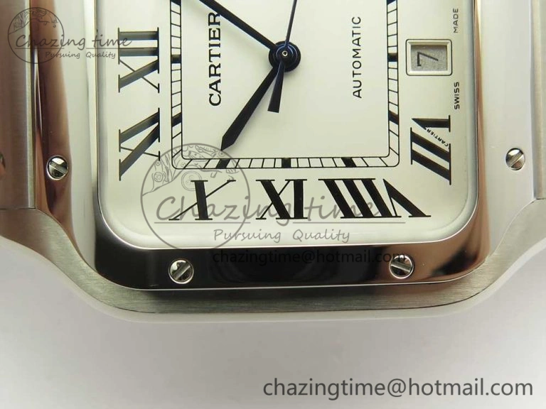 Santos de Cartier 40mm 2018 BVF 1:1 Best Edition White Dial on SS SmartLinks Bracelet MIYOTA 9015