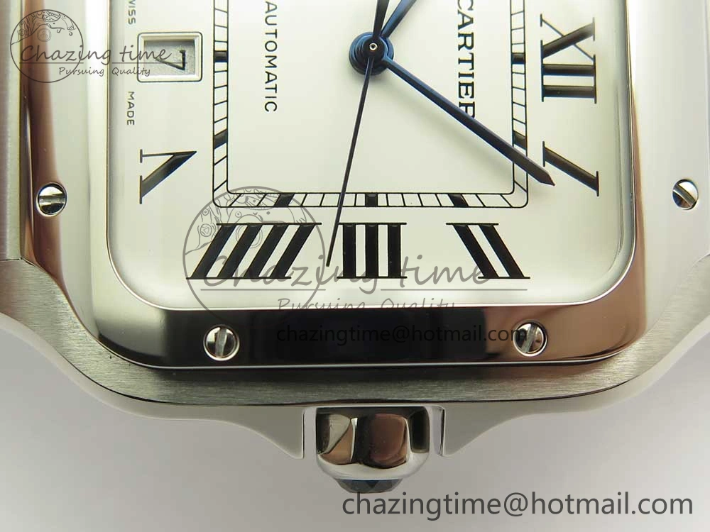 Santos de Cartier 40mm 2018 BVF 1:1 Best Edition White Dial on SS SmartLinks Bracelet MIYOTA 9015