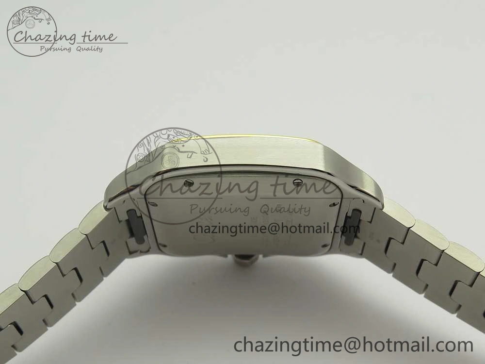 Santos de Cartier 40mm 2018 BVF 1:1 Best Edition YG Bezel White Dial on SS SmartLinks Bracelet MIYOTA 9015