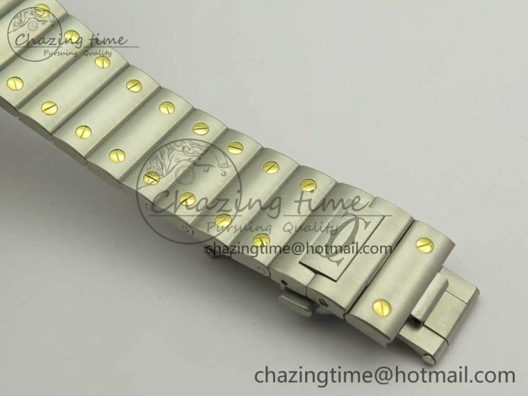 Santos de Cartier 40mm 2018 BVF 1:1 Best Edition YG Bezel White Dial on SS SmartLinks Bracelet MIYOTA 9015