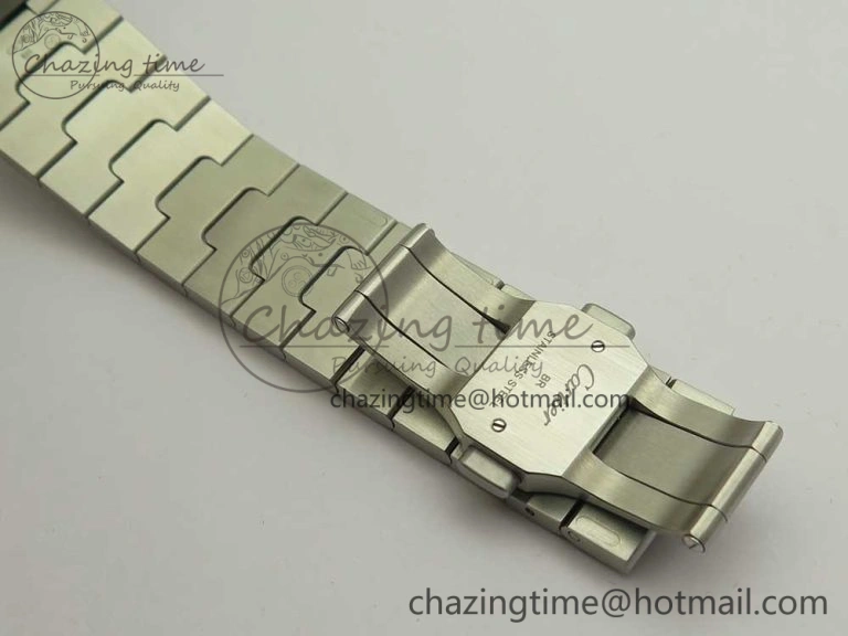 Santos de Cartier 40mm 2018 BVF 1:1 Best Edition YG Bezel White Dial on SS SmartLinks Bracelet MIYOTA 9015