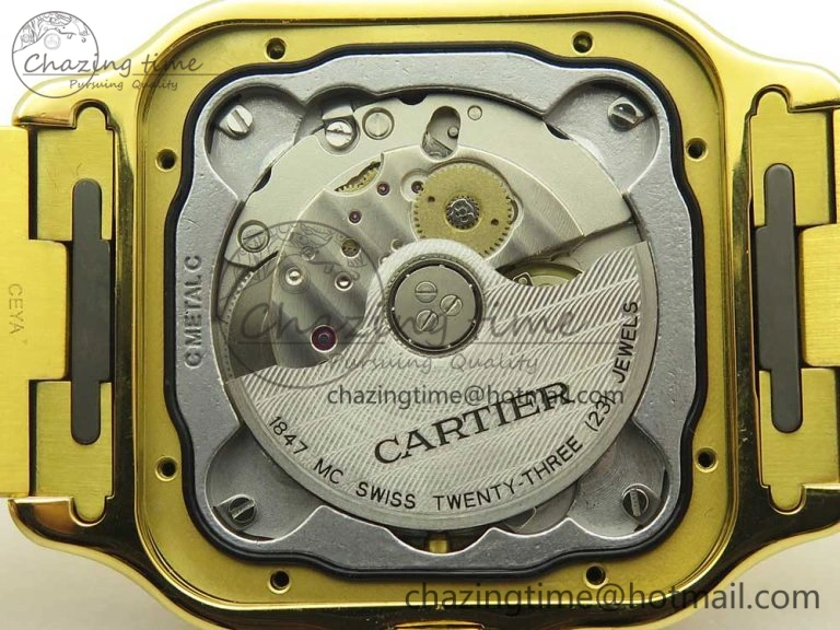 Santos de Cartier 40mm 2018 BVF 1:1 Best Edition YG White Dial on YG SmartLinks Bracelet MIYOTA 9015