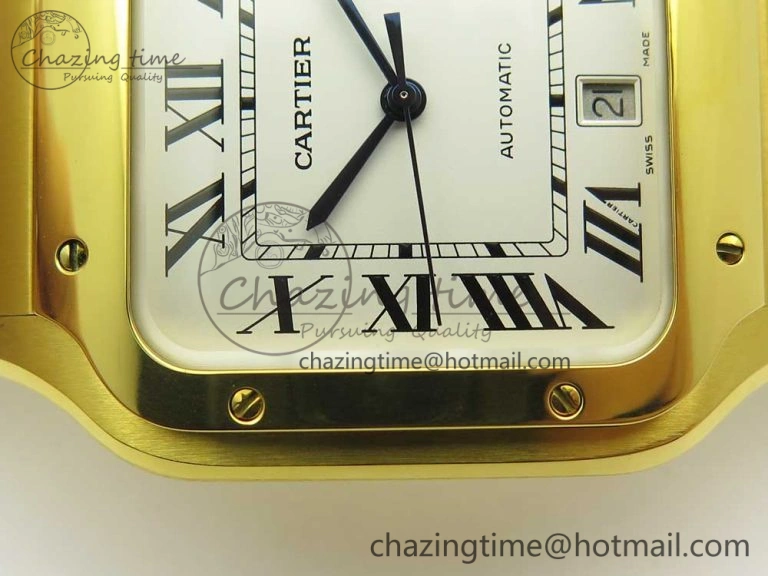 Santos de Cartier 40mm 2018 BVF 1:1 Best Edition YG White Dial on YG SmartLinks Bracelet MIYOTA 9015