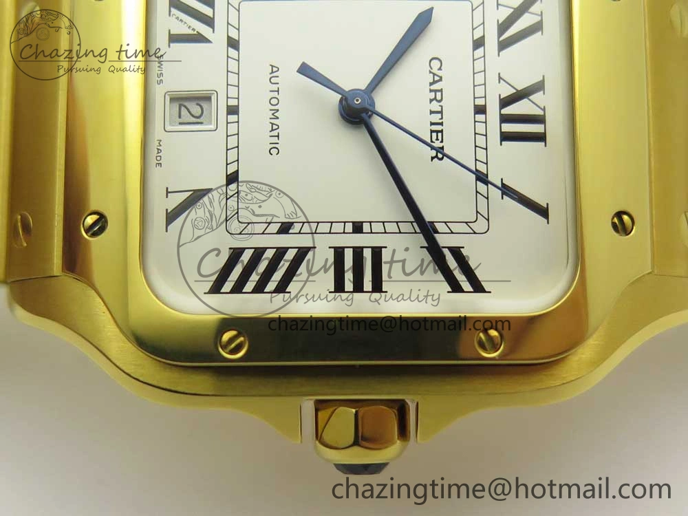 Santos de Cartier 40mm 2018 BVF 1:1 Best Edition YG White Dial on YG SmartLinks Bracelet MIYOTA 9015