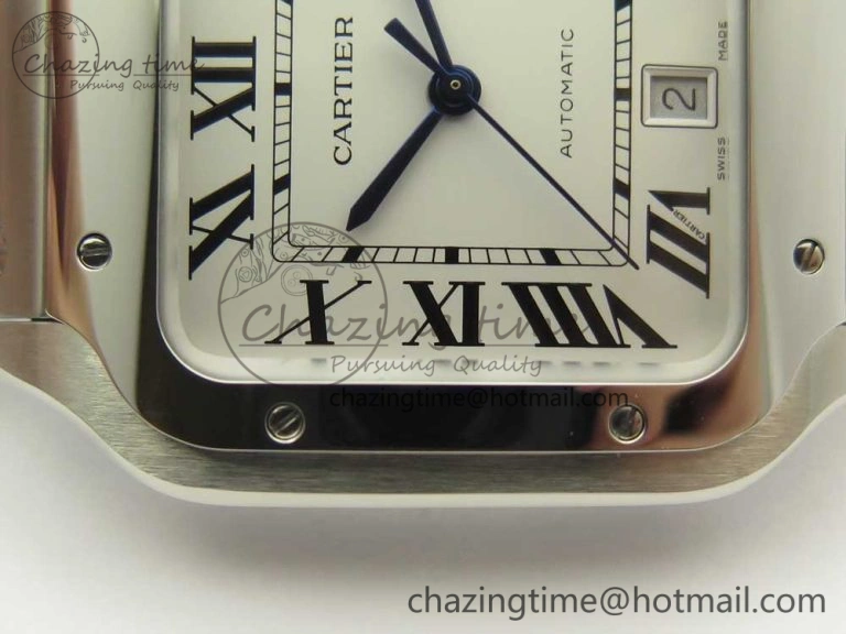 Santos de Cartier 40mm 2018 GF 1:1 Best Edition White Dial on SS SmartLinks Bracelet MIYOTA 9015 (Free Leather)