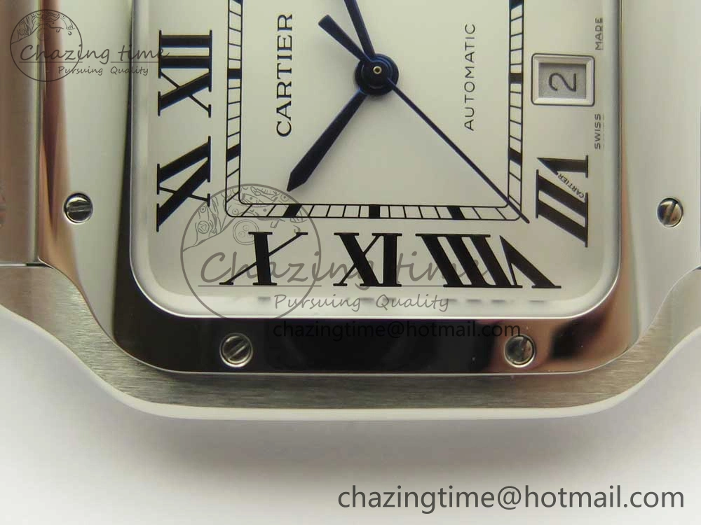 Santos de Cartier 40mm 2018 GF 1:1 Best Edition White Dial on SS SmartLinks Bracelet MIYOTA 9015 (Free Leather)