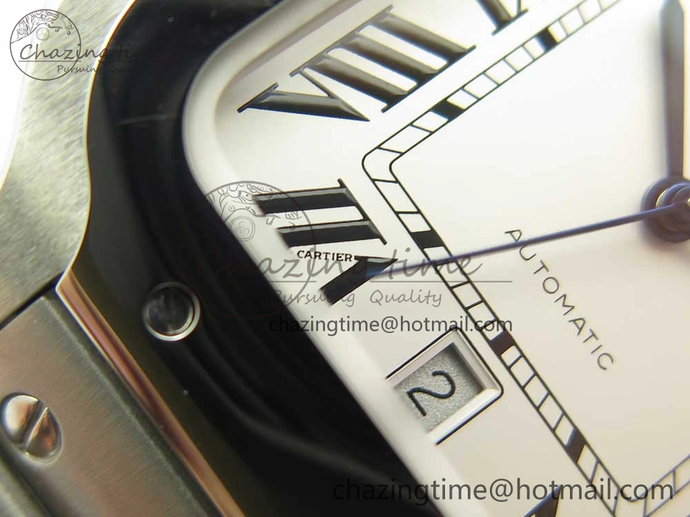 Santos de Cartier 40mm 2018 GF 1:1 Best Edition White Dial on SS SmartLinks Bracelet MIYOTA 9015 (Free Leather)